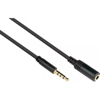 GoodConnections 3.5mm TRRS garso prailginimo kabelis, vyriškas į moterišką, 5m, juodas AS-35V4B5