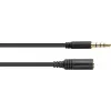 GoodConnections 3.5mm TRRS garso prailginimo kabelis, vyriškas į moterišką, 5m, juodas AS-35V4B5