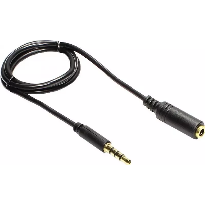 GoodConnections 3.5mm TRRS garso prailginimo kabelis, vyriškas į moterišką, 5m, juodas AS-35V4B5