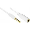 GoodConnections 3,5 mm 4 polių TRRS garso prailginimo kabelis, tėvas-motina, baltas, 5 m AS-35V4W5