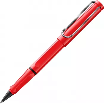 LAMY Safari tušinukas su ritinėliu, raudonas, blizgus, su metaliniu klipsu ir ergonomiška rankena, pridedama T 10 rašalo kasetė 1240183