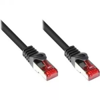 GoodConnections Alcasa 40m Cat6 S/FTP Ethernet tinklo kabelis, RJ-45 male to male, auksuoti kontaktai, 10 Gbps, 250 MHz, varis, PVC apvalkalas, juodas 8060-400S