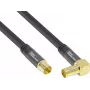 GoodConnections SmartFLEX SAT antenos kabelis 7,5 m – kampuotas IEC koaksialinis kištukas į lizdą, auksuoti kontaktai, keturgubas ekranavimas, 120 dB, juodas (GC-M2076)