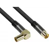 GoodConnections SmartFLEX SAT antenos kabelis 7,5 m – kampuotas IEC koaksialinis kištukas į lizdą, auksuoti kontaktai, keturgubas ekranavimas, 120 dB, juodas (GC-M2076)