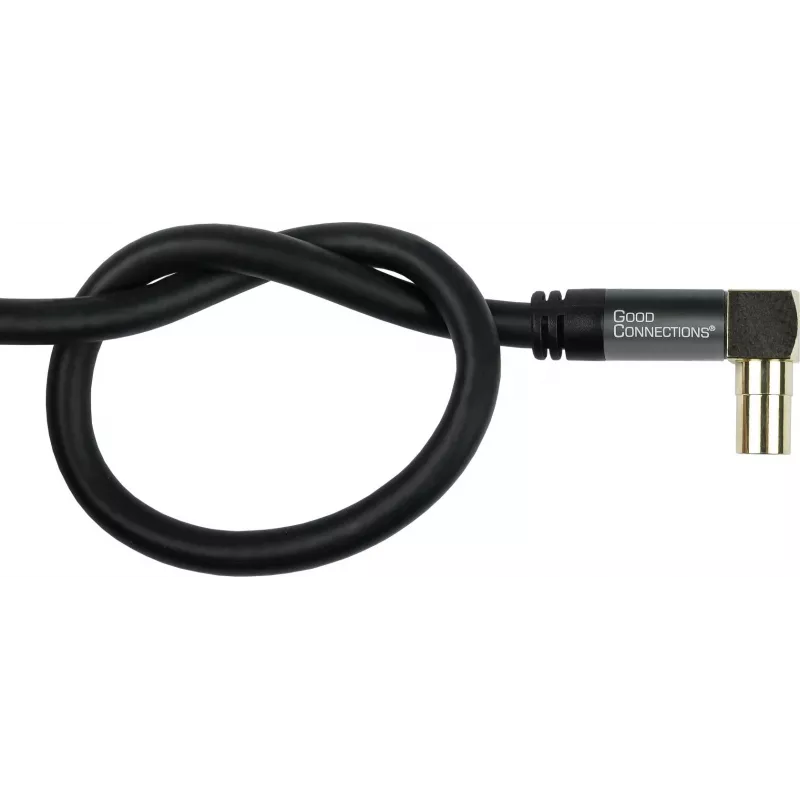 GoodConnections SmartFLEX SAT antenos kabelis 7,5 m – kampuotas IEC koaksialinis kištukas į lizdą, auksuoti kontaktai, keturgubas ekranavimas, 120 dB, juodas (GC-M2076)