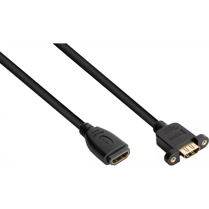 Good Connections HDMI montavimo kabelis, HDMI Type A female į panelinį female, 0,3 m, juodas HDMI-AD23