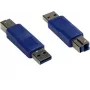 GoodConnections Alcasa USB-AD34 USB-A į USB-B adapterio kabelis, 0,15 m, mėlynas, USB 2.0, 480 Mbps, dvigubai ekranuotas