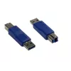 GoodConnections Alcasa USB-AD34 USB-A į USB-B adapterio kabelis, 0,15 m, mėlynas, USB 2.0, 480 Mbps, dvigubai ekranuotas