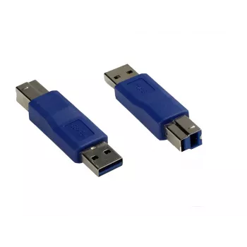GoodConnections Alcasa USB-AD34 USB-A į USB-B adapterio kabelis, 0,15 m, mėlynas, USB 2.0, 480 Mbps, dvigubai ekranuotas