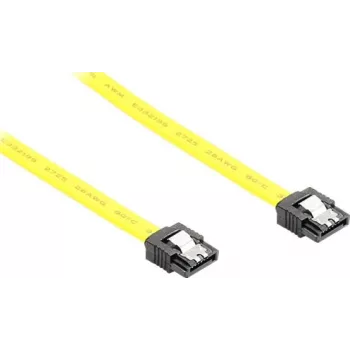 GoodConnections SATA 6 Gb/s kabelis su metaliniu fiksatoriumi, 0,50 m, geltonas 5047-A05Y