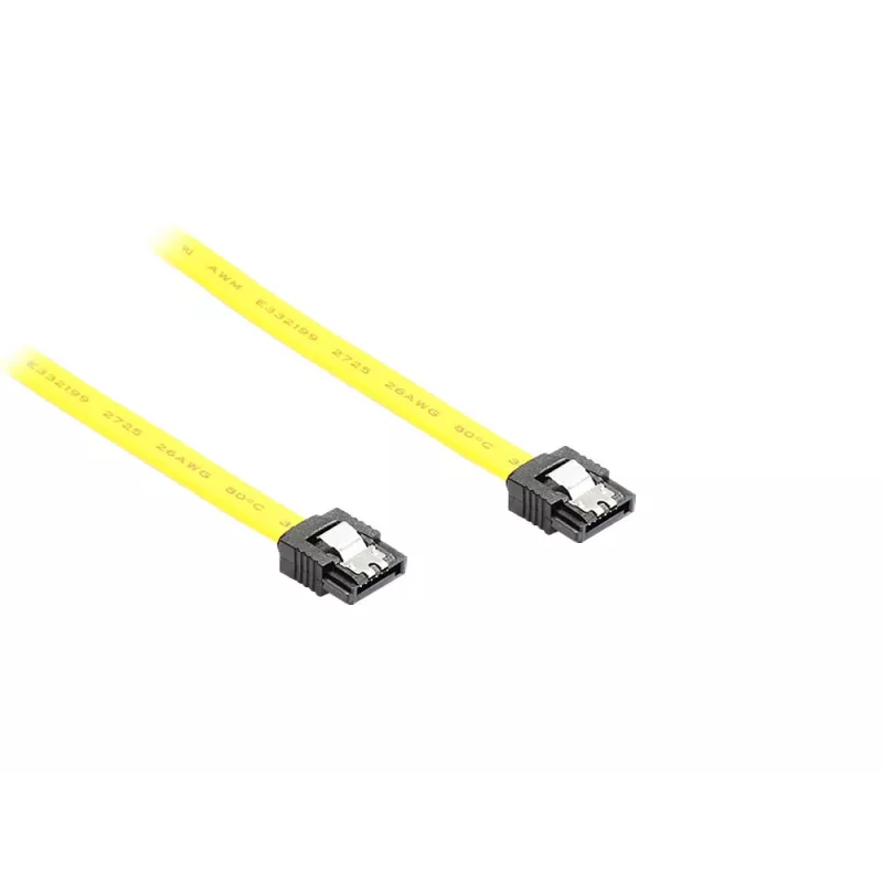 GoodConnections SATA 6 Gb/s kabelis su metaliniu fiksatoriumi, 0,70 m, geltonas 5047-A07Y