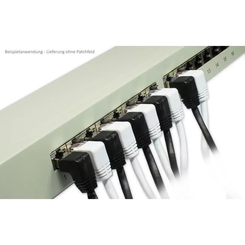 Good Connections Cat. 5e F/UTP tinklo kabelis, baltas, 3m, 90° kampu žemyn nukreipti RJ45 jungtys 805W-030WI