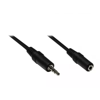 GoodConnections AS-35V3 3,5 mm stereo garso prailginimo kabelis, vyriškas į moterišką, 3 m, juodas