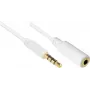 GoodConnections AS-35V4W2 3,5 mm 4 polių audio prailginimo kabelis, vyriškas į moterišką, baltas, 2 m