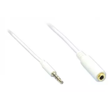 GoodConnections AS-35V4W2 3,5 mm 4 polių audio prailginimo kabelis, vyriškas į moterišką, baltas, 2 m