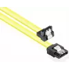 GoodConnections SATA 6 Gb/s kabelis su metaline fiksavimo sagtimi, kampuotas, 0,50 m, geltonas 5047-AW05Y