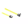 GoodConnections SATA 6 Gb/s kabelis su metaline fiksavimo sagtimi, kampuotas, 0,50 m, geltonas 5047-AW05Y