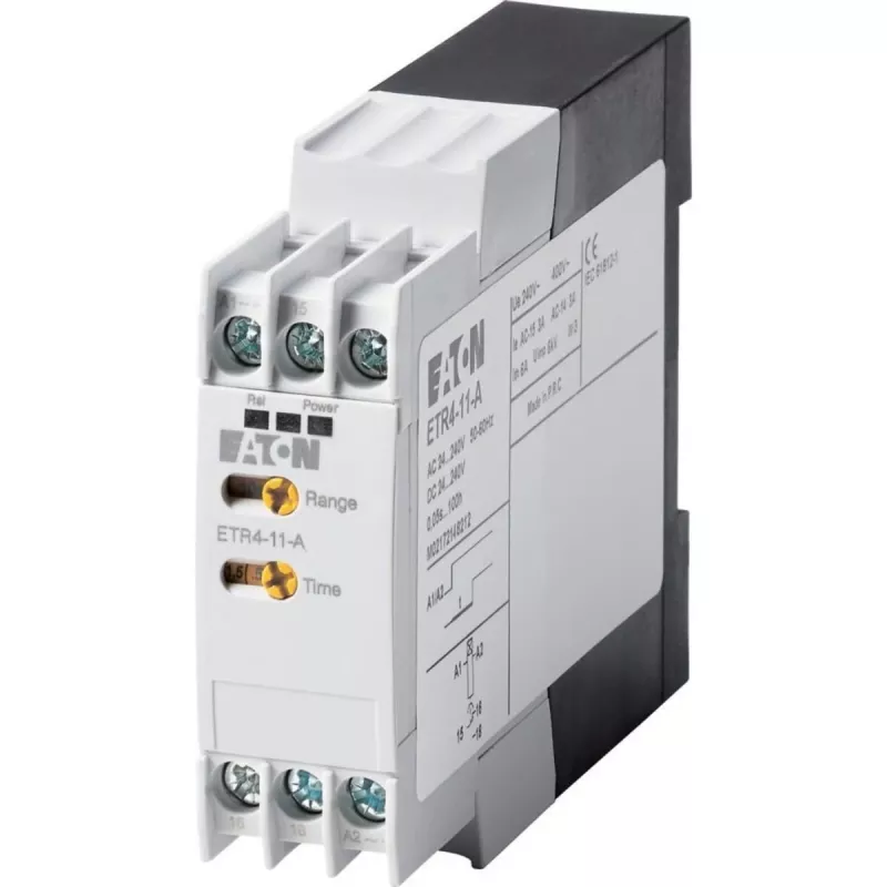 Eaton ETR4-11-A daugiafunkcinė laiko relė, 24-240 V AC/DC, 1 C/O, DIN bėgiui 031882