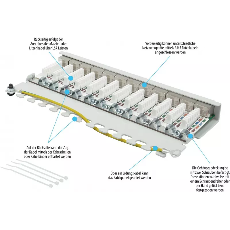 GoodConnections Alcasa GC-N0120 Cat.6a ekranuotas keystone modulis, RJ45 į IDC be įrankių, 10GBase-T, pilkas, cinko korpusas