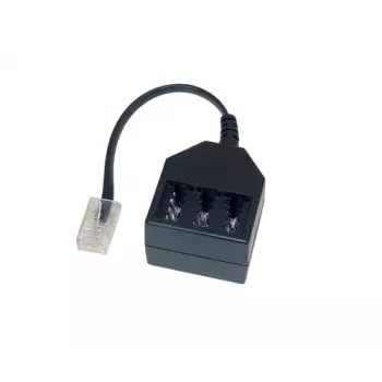 GoodConnections telefono adapteris RJ45 (8P4C) kištukas į TAE-F lizdą, 20cm, juodas T4A-NFF
