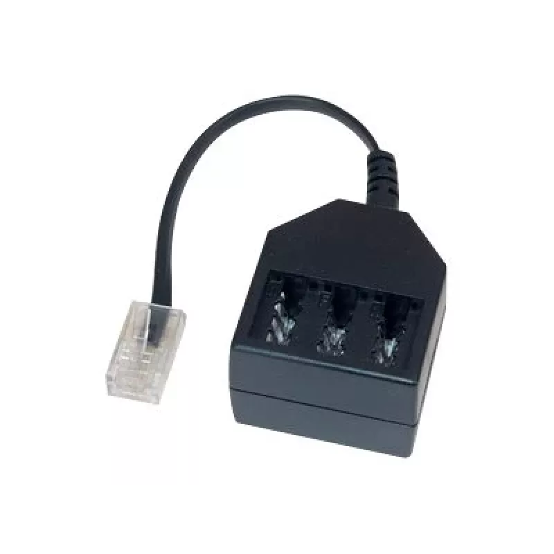 GoodConnections telefono adapteris RJ45 (8P4C) kištukas į TAE-F lizdą, 20cm, juodas T4A-NFF