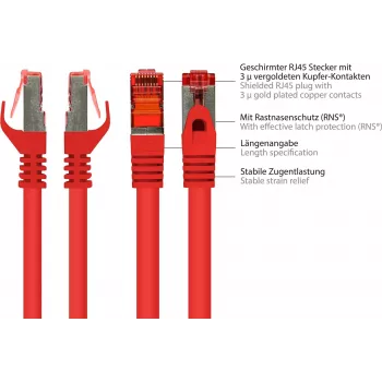 GoodConnections Alcasa 40m Cat6 S/FTP tinklo kabelis, RJ-45 į RJ-45, auksuoti jungtys, 10 Gbps, 250 MHz, juodas 8060-400R