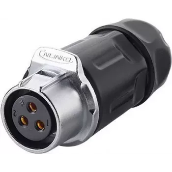 GoodConnections S1 Power 3 kontaktų moteriškas skydinis apskritas jungtis, M20 sriegis, litavimo gnybtai, IP67, 16A/250V IC01-20P302