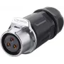 GoodConnections S1 Power 3 kontaktų moteriškas skydinis apskritas jungtis, M20 sriegis, litavimo gnybtai, IP67, 16A/250V IC01-20P302