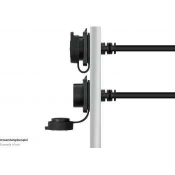 GoodConnections S1 Industrial USB-C kabelis, USB 3.2 Gen 2, 10 Gbps, M16 skydinis montavimas, IP65/67, 1 m, juodas (IC01-16U3102-010)
