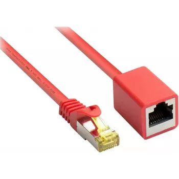 GoodConnections Cat.7 S/FTP RJ45 tinklo kabelio prailginimas, 10 m, raudonas, LSZH, 600 MHz, 10G, RNS fiksatoriaus apsauga 8070VR-100R