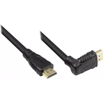 Good Connections High-Speed HDMI kabelis su Ethernet, kampuotu viršun jungtimi, auksuotu, 1 m, juodas 4510-GWO010