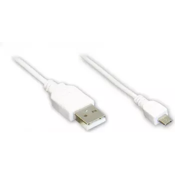 GoodConnections Alcasa USB 2.0 laidas, USB-A į Micro-USB B, 3 m, baltas 2510-MB03W
