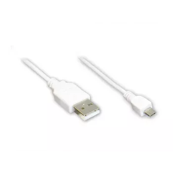 GoodConnections Alcasa USB 2.0 laidas, USB-A į Micro-USB B, 3 m, baltas 2510-MB03W