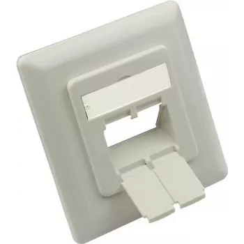 GoodConnections tinklo lizdo centrinis įdėklas 50x50mm su rėmeliu 80x80mm, signalinė balta RAL9003 (GC-N0155)