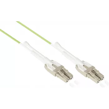 GoodConnections OM5 LC/LC Duplex Uniboot Fiber Optic Patch Cable, 5m, LSZH, Lime Green LW-U815LC5