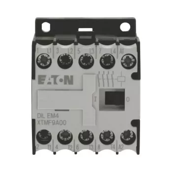 Eaton DILEM4-G (24 V DC) mini kontaktorius, 3 polų, 9 A, 4 kW, 1 NO pagalbinis, varžtiniai gnybtai, IP20, juodas/baltas 012701