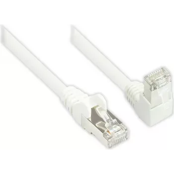 Good Connections 806W-003W Cat.6 S/FTP PiMF tinklo kabelis, 250 MHz, RJ45, 90° kampu žemyn, baltas, 0,25 m