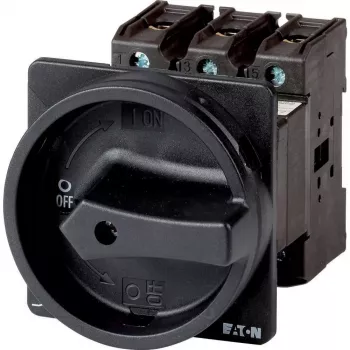 Eaton P3-100/V/SVB-sw pagrindinis jungiklis, 3 polių + N, 100 A, 690 V AC, IP65, juoda rotacinė rankena 064976