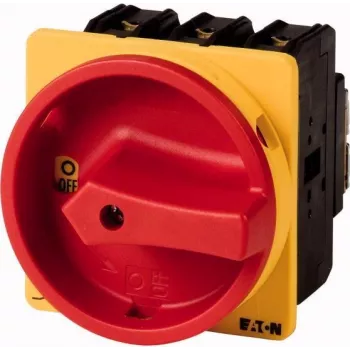 Eaton P3-63/EA/SVB/N/HI11 3 polių pagrindinis jungiklis 63 A, paviršinio montavimo, IP65, rakinama raudona/geltona rankena 067351