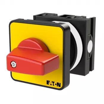 Eaton T0-1-102/E-RT kumštelinis jungiklis, 2 polių, 20 A, priekinio montavimo, raudonas/geltonas 009046