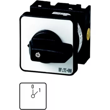 Eaton T0-1-15401/E kumštelinis jungiklis, 1-polis, 20 A, 690 V AC, priekinis montavimas, juoda pasukama rankena, IP65 038854