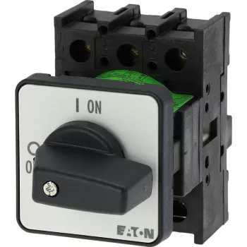 Eaton P1-32/E 3 polių pagrindinis jungiklis / apkrovos atjungiklis, 32 A, 690 V AC, IP65 priekis, sukamasis rankenėlė juoda/balta 079065
