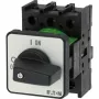Eaton P1-32/E 3 polių pagrindinis jungiklis / apkrovos atjungiklis, 32 A, 690 V AC, IP65 priekis, sukamasis rankenėlė juoda/balta 079065