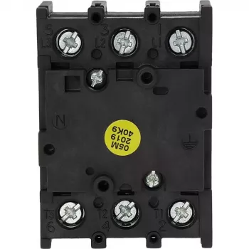Eaton P1-32/E 3 polių pagrindinis jungiklis / apkrovos atjungiklis, 32 A, 690 V AC, IP65 priekis, sukamasis rankenėlė juoda/balta 079065