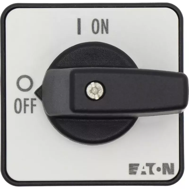 Eaton P1-32/E 3 polių pagrindinis jungiklis / apkrovos atjungiklis, 32 A, 690 V AC, IP65 priekis, sukamasis rankenėlė juoda/balta 079065
