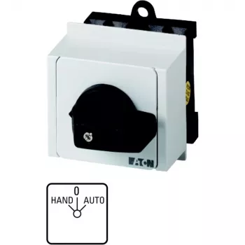 Eaton T0-1-15431/IVS 1 polių pagrindinis jungiklis, 20 A, IP65, sukimosi rankena, juodas/baltas 026991