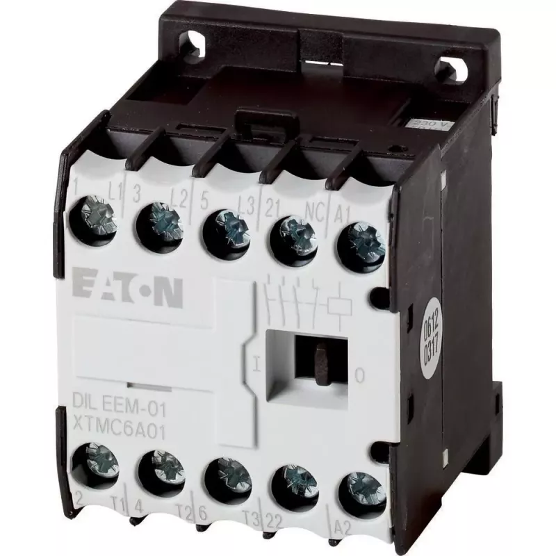 Eaton DILEEM-01-G 24VDC pagalbinis kontaktų blokas, 1NO, priekinis montavimas, juodas/baltas 051650