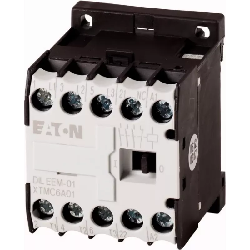 Eaton DILEEM-01-G 24VDC pagalbinis kontaktų blokas, 1NO, priekinis montavimas, juodas/baltas 051650