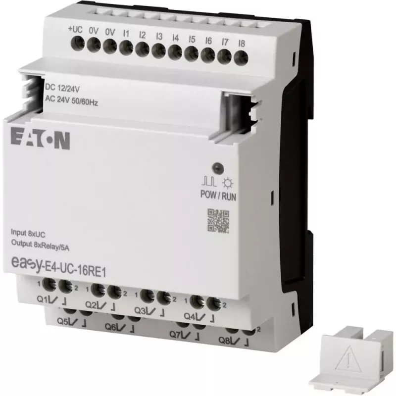 Eaton EASY-E4-UC-16RE1 easyE4 valdymo relė, 8 DI, 4 AI, 8 relinės išvestys, Ethernet, LCD, DIN bėgelis