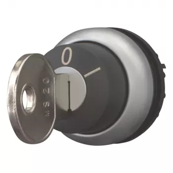 Eaton M22-WRS-MS20 raktu valdomas perjungiklio aktorius, 2 padėčių, fiksuotas, MS20 raktas, titano metalo priekinis žiedas, juodas 111779